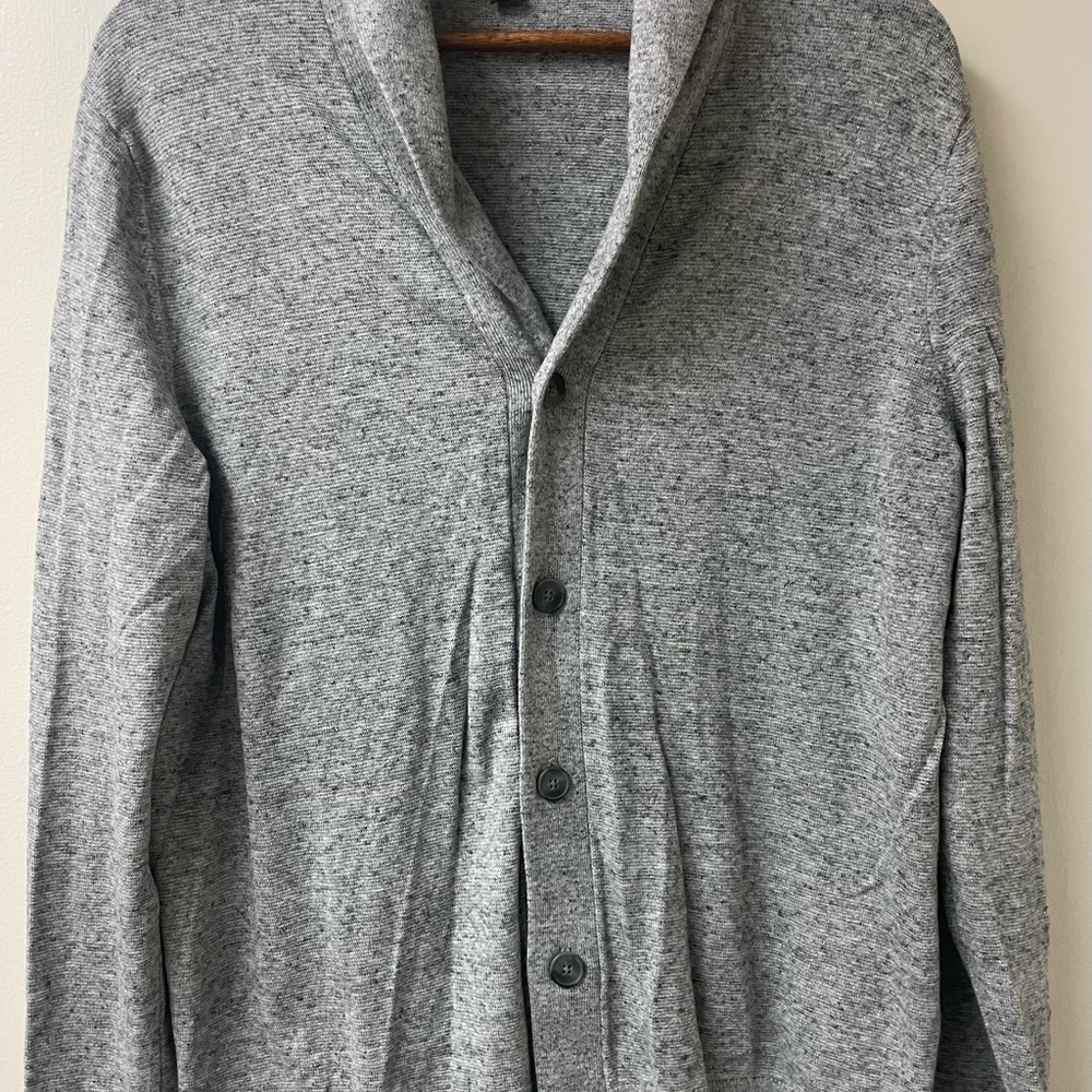 Banana Republic Men's Grey Button Cardigan Sweater